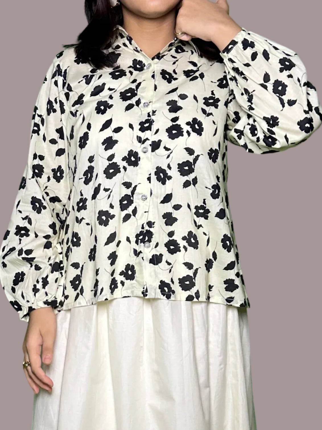 Ivory Floral ShirtShirts
