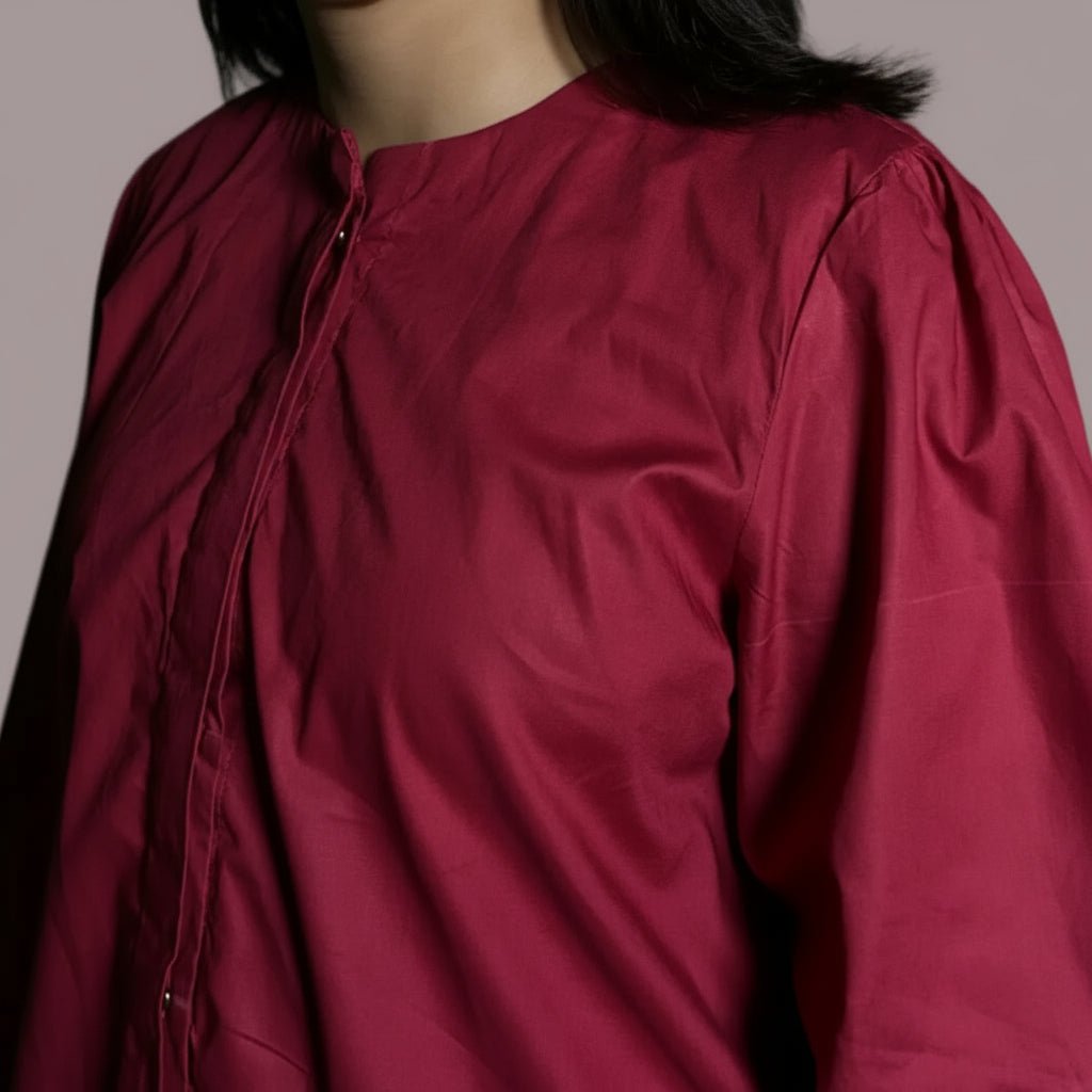 Maroon Box Pleat ShirtShirts