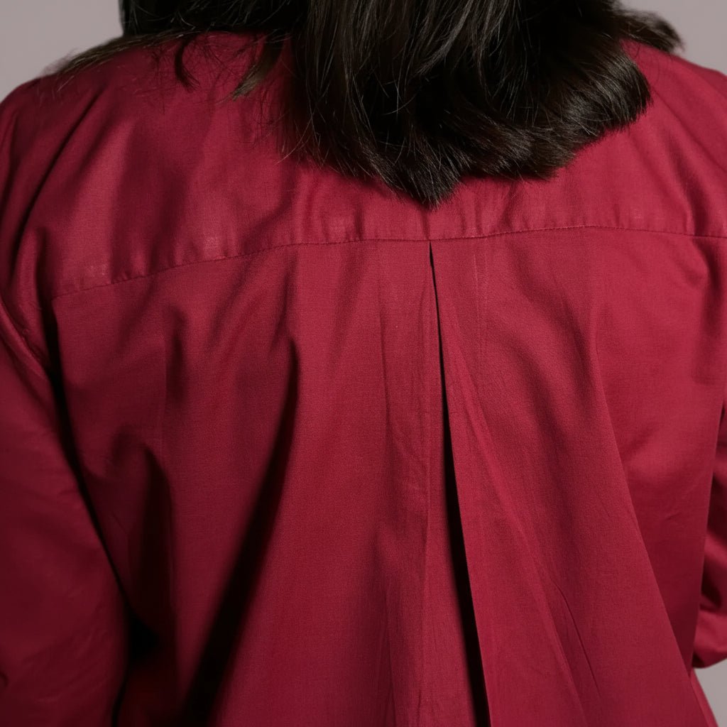 Maroon Box Pleat ShirtShirts