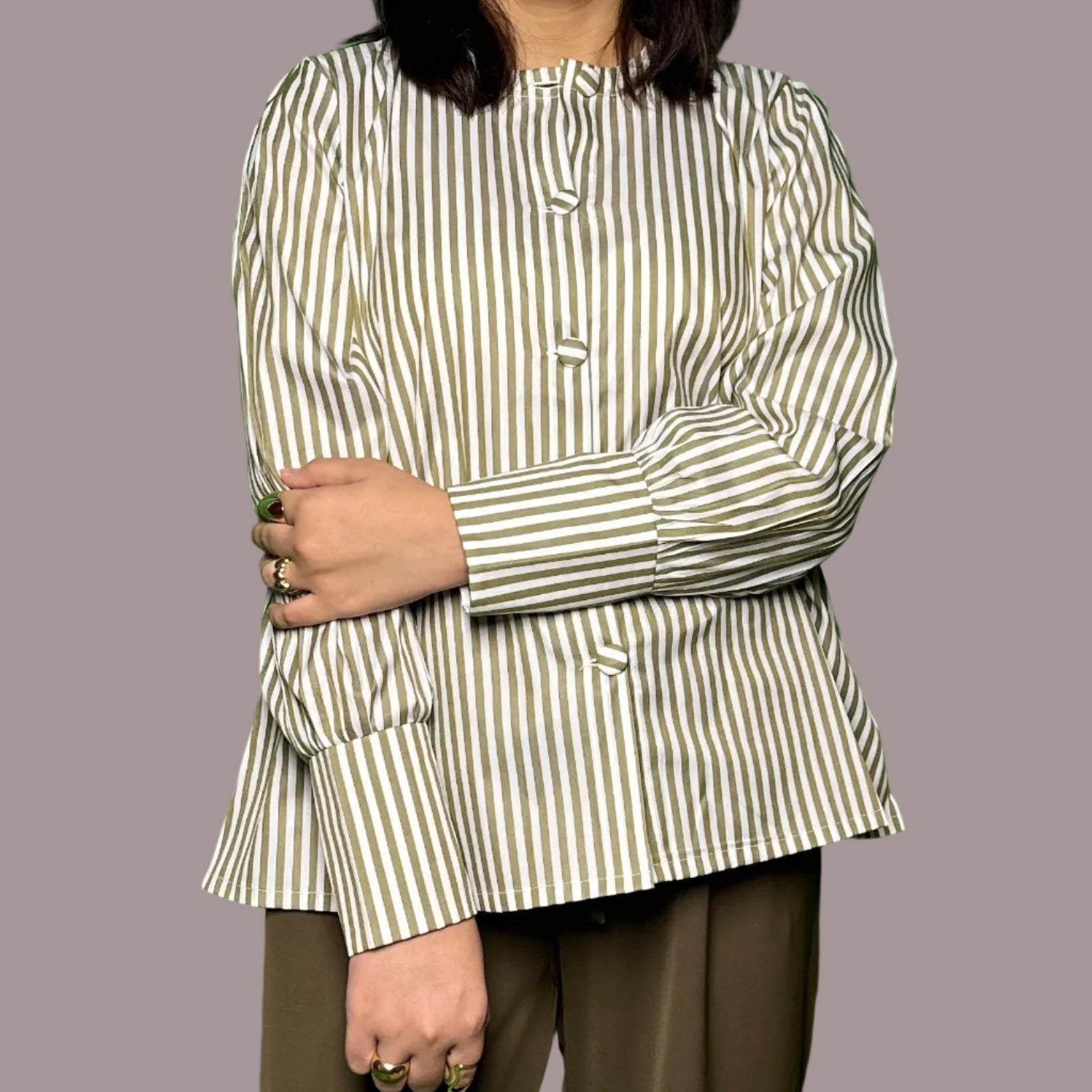 Olive Pinstripe ShirtShirts